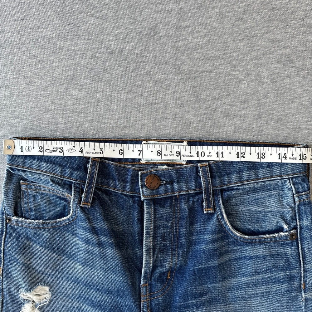 Current Elliott The Slouchy Skinny Jeans Zephyr Destroy Blue W24 Made in USA - Picture 9 of 16